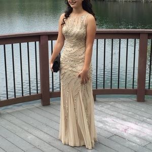 Gold sequined Prom dress